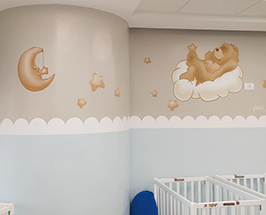 ציור קיר לחדר שינה של תינוקות בגן ילדים בית יהודית בבני ברק