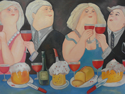 ציור שמן על בד כנווס הארוחה על ידי צייר אנונימי